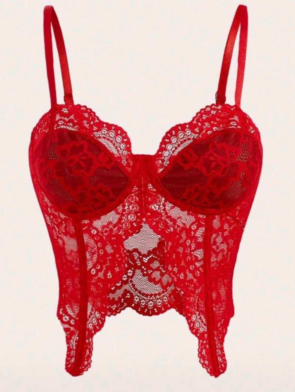 Red Lace Corset Type Top